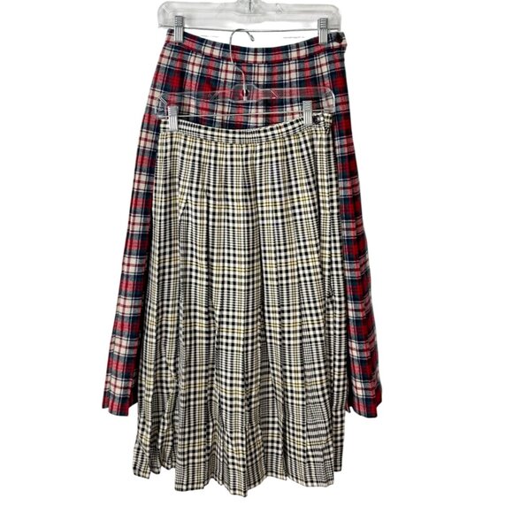 Pendleton Dresses & Skirts - Pendleton Macduff Tartan Set of 2 Skirts Plaid Red Wool & White Black Size 8